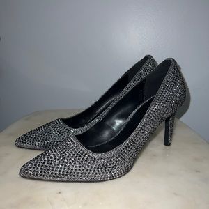 Michael Kors Womens Dorothy Flex Glitter Rhinestones Pointed Toe Pumps